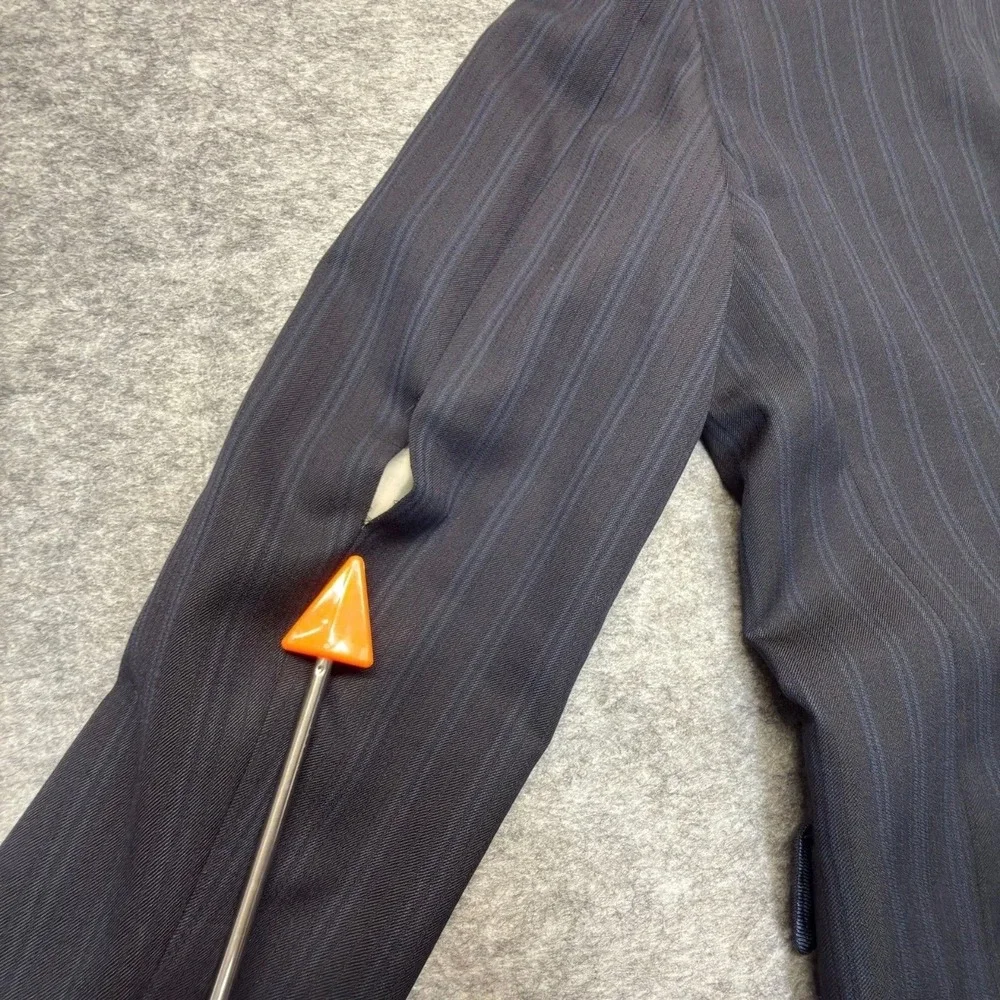 Dolce & Gabbana Suit Jacket Mens 52 (L) Pinstripe Virgin Wool Navy Blue Blazer